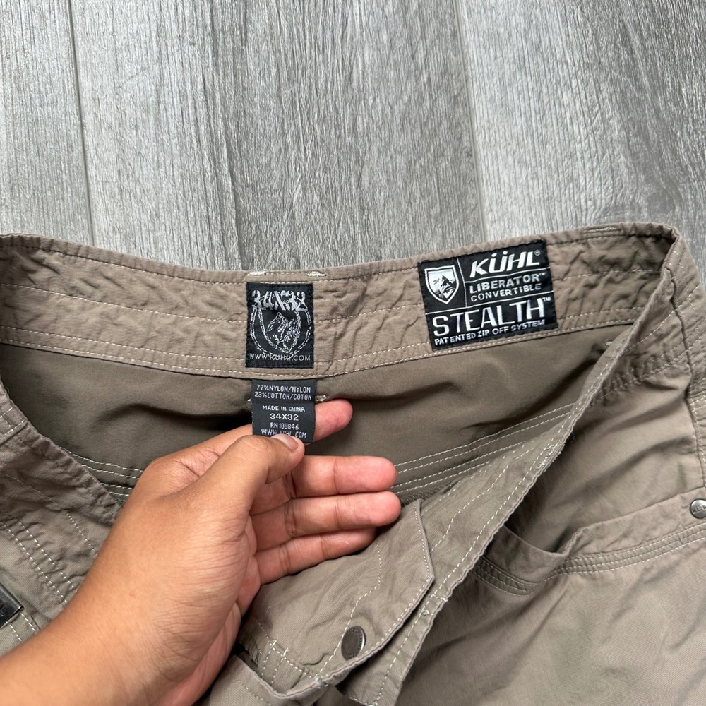 KÜHL Liberator Convertible Stealth Shorts Men's 34 Khaki Zip-Off Converted - Picture 5 of 6